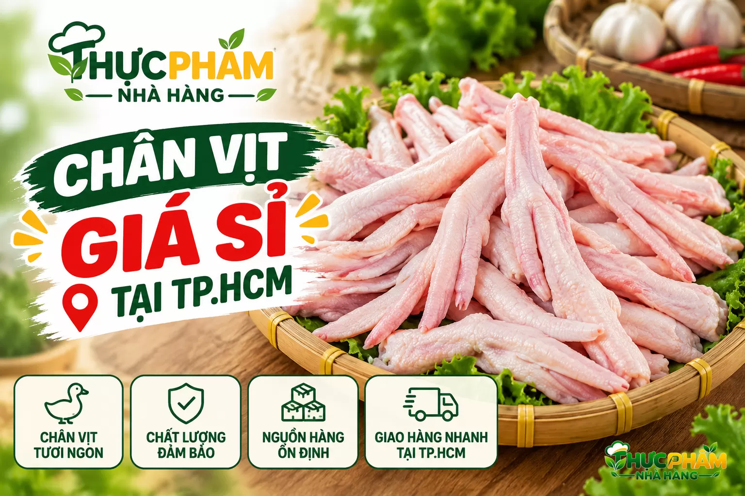 BÁO GIÁ & CUNG CẤP SỈ CHÂN VỊT TƯƠI CẤP ĐÔNG TẠI TP.HCM – THƯƠNG HIỆU VIFOOD