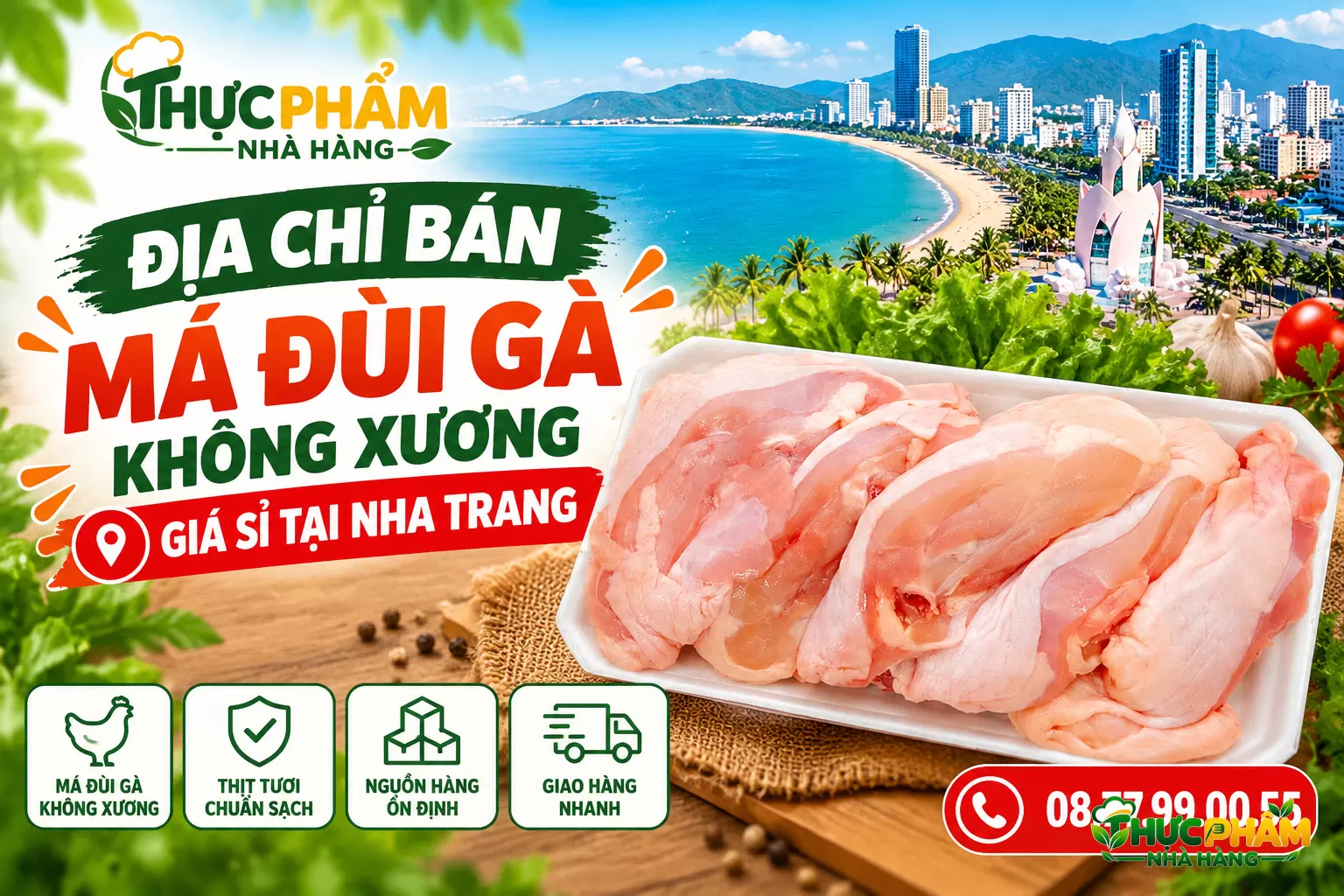 Địa Chỉ Bán Má Đùi Gà Không Xương Giá Sỉ Tại Nha Trang