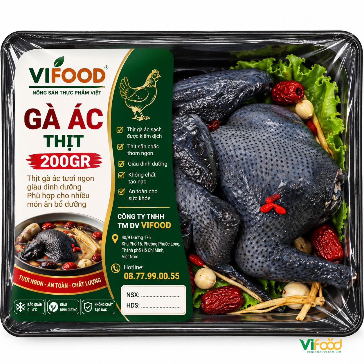 Hình ảnh sản phẩm Gà Ác Thịt 200gr Gà Ác Thịt 200gr - hình ảnh sản phẩm
