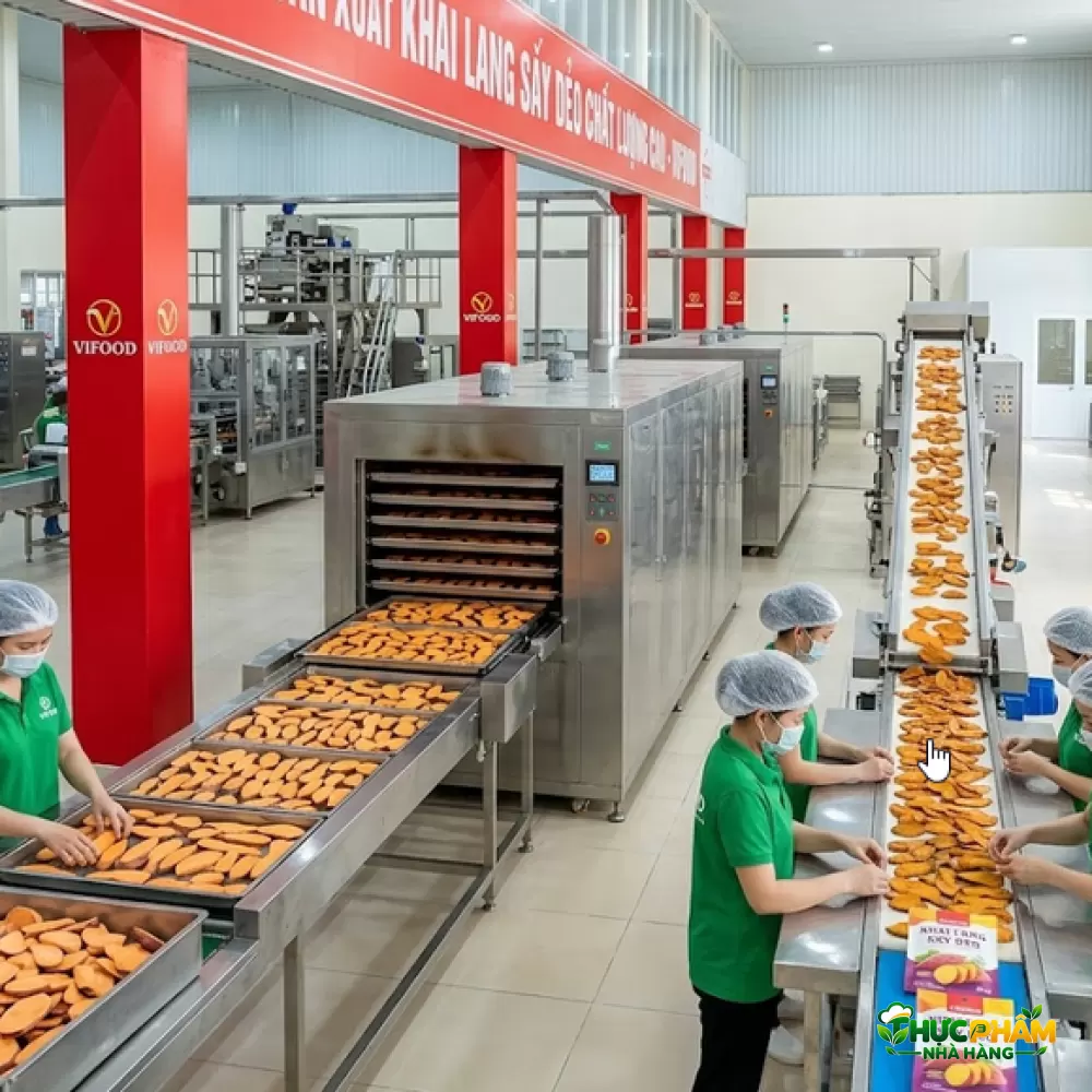 Khoai lang sấy dẻo 3. QUY TRÌNH SẢN XUẤT KHOAI LANG SẤY DẺO ĐẠT CHUẨN TẠI VIFOOD — Khoai lang sấy dẻo